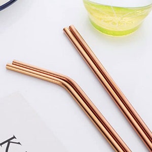 Reusable Straws Rose Gold Stainless Steel Straw Rose Gold Reusable Straw Rose Gold Stainless Steel Straw For Skinny Tumblers Steel Straw