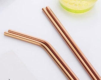 Reusable Straws Rose Gold Stainless Steel Straw Rose Gold Reusable Straw Rose Gold Stainless Steel Straw For Skinny Tumblers Steel Straw