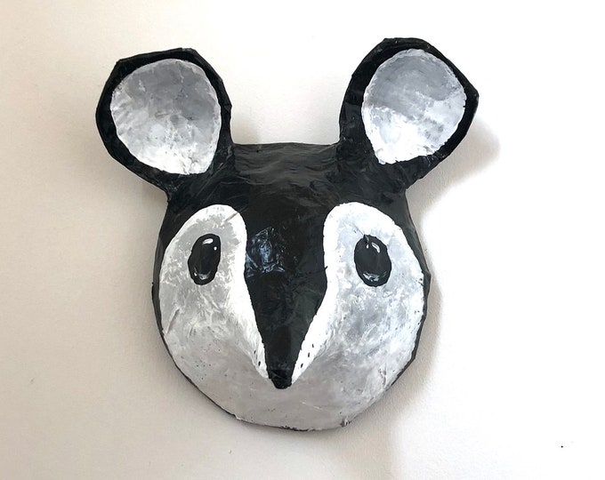 Paper Mache Mouse Head Portrait Sculpture Mouse Decor Folk Etsy UK