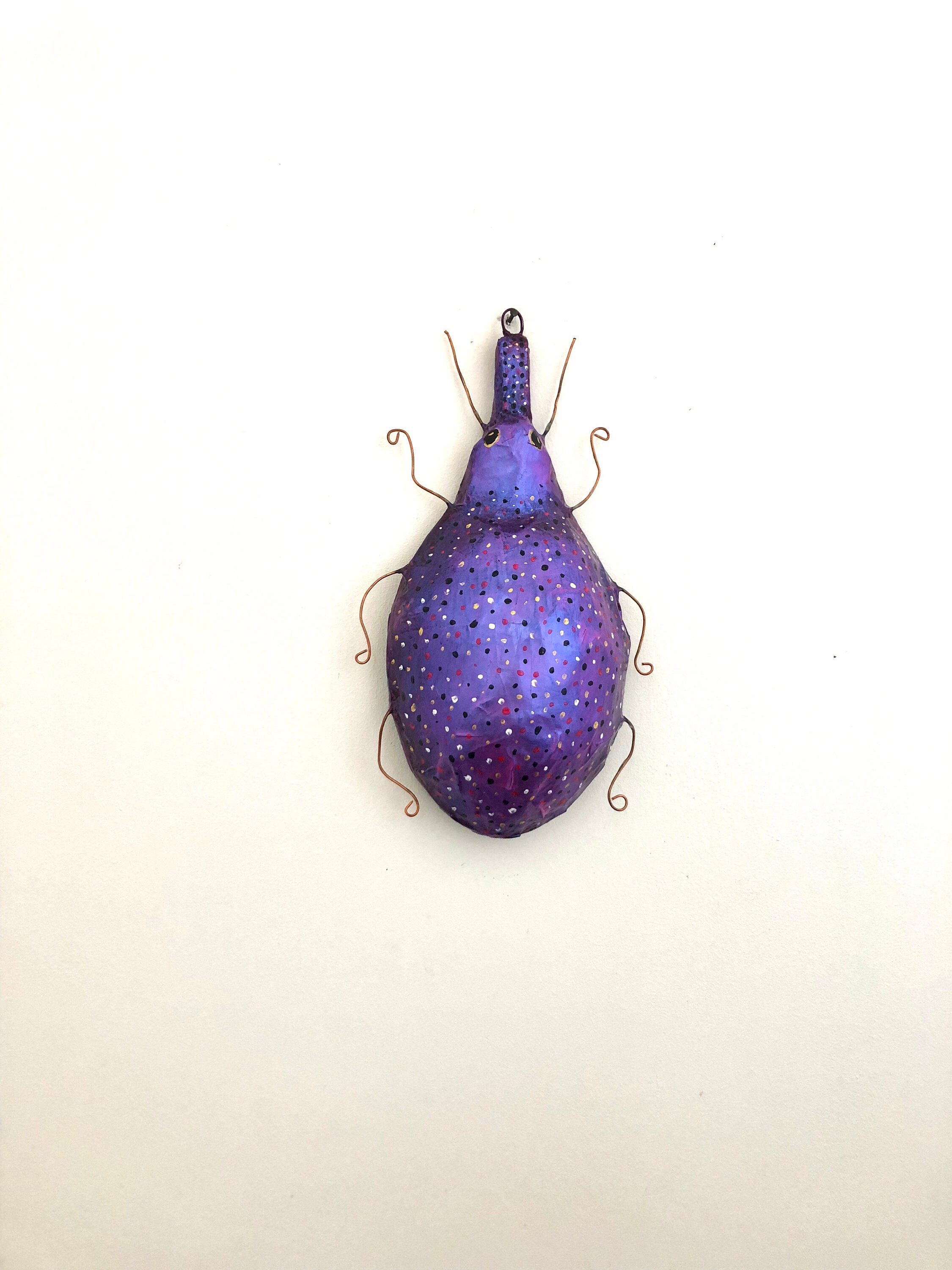 Paper Mache Beetle Sculpture Bug Wall Hanging Insect Wall Etsy