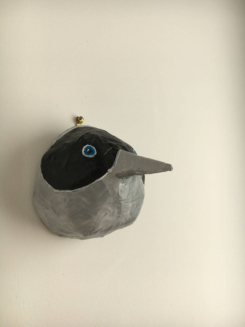 Paper Mache Animal Head Paper Mache Bird Bird Gangstabird Etsy