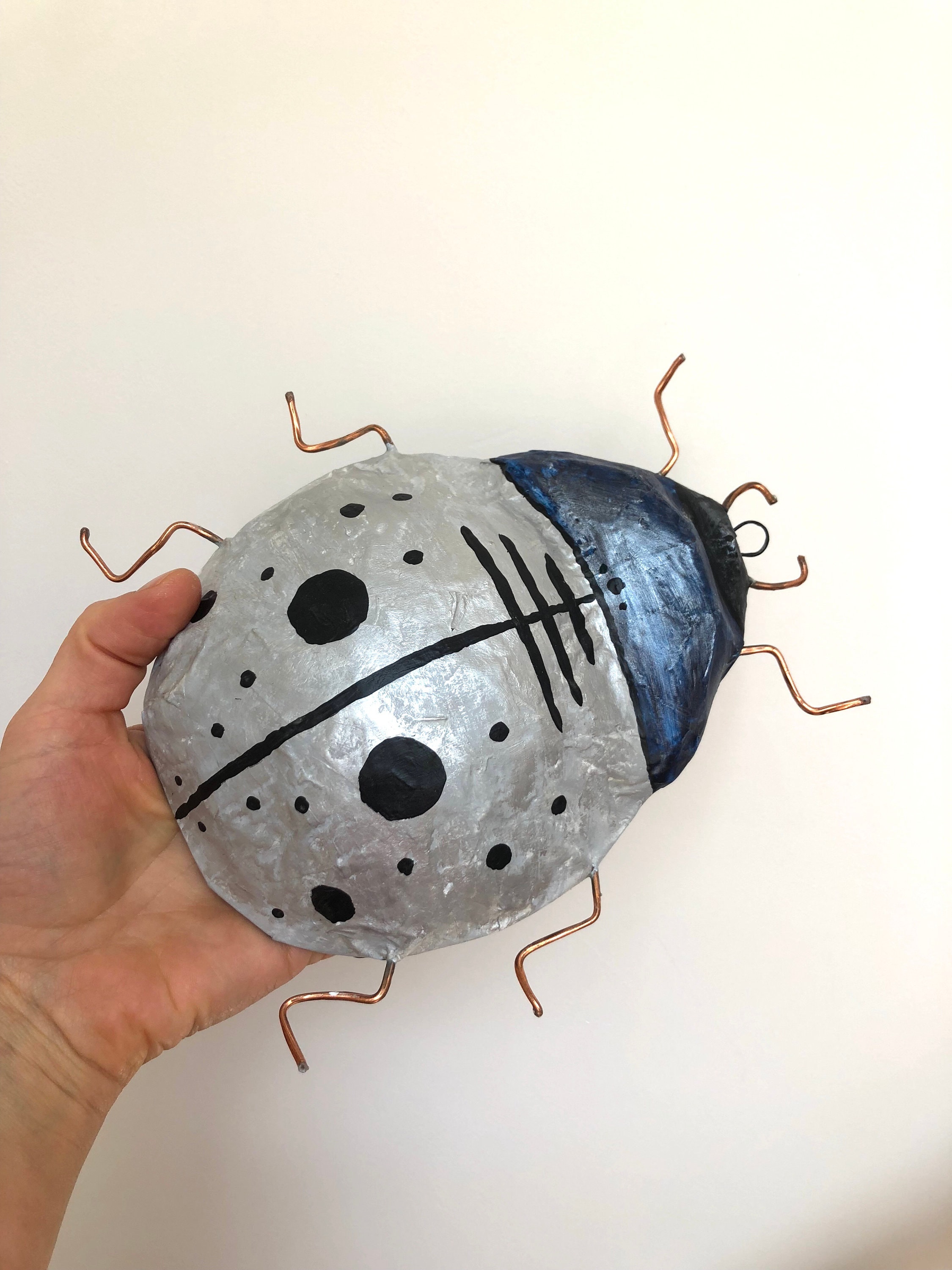 Paper Mache Beetle sculpture Bug Insect art Original Etsy