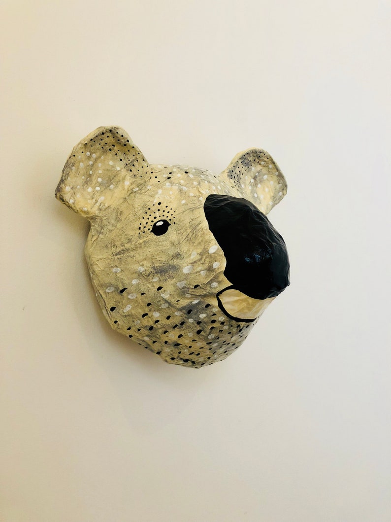 Paper mache Koala bear / paper mache animal head / Koala bear Etsy