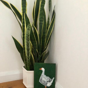 Acrylic painting of a Grey Goose, Goose artwork, bird art, wall art, folk art, original artwork, unique gift, whimsical art, recycled art image 5