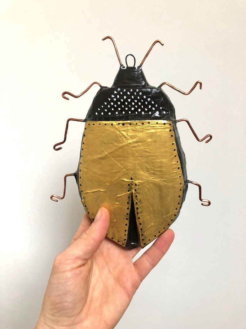 Paper mache Insect art paper mache animal sclpture Beetle Etsy