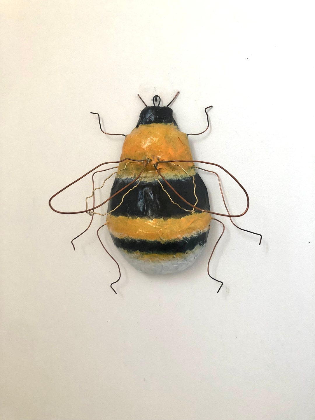 Paper Mache Bee Sculpture, Bumblebee Art, Bee Art, Bumblebee Ornament