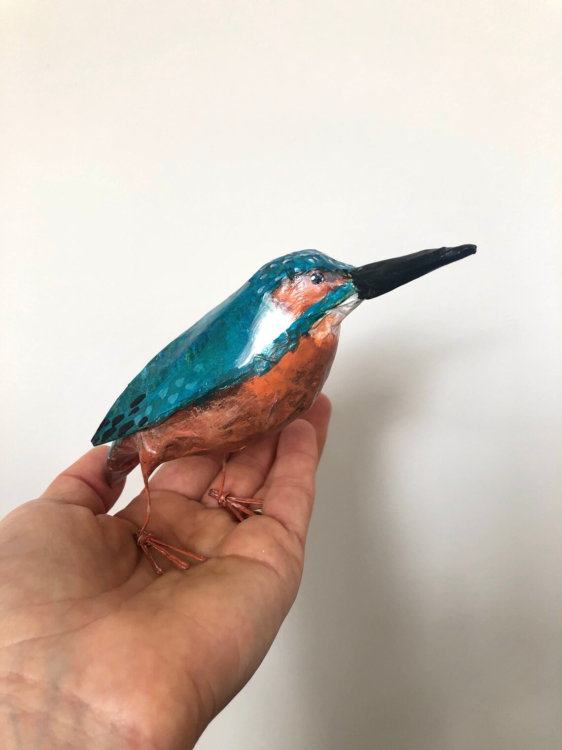 paper mache kingfisher bird sculpture kingfisher bird