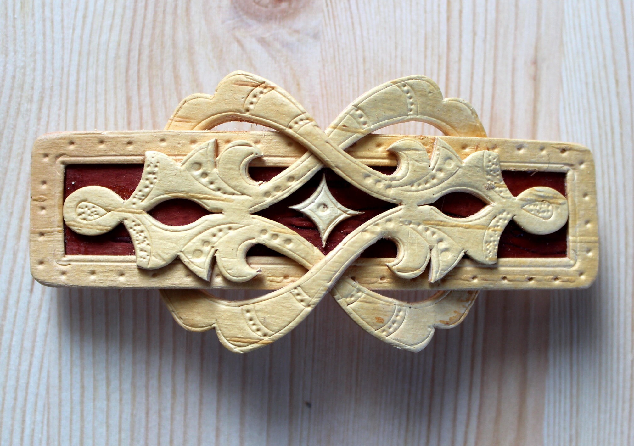 Hair Clip Wood Barrette Carving Birch Bark Barrette Women