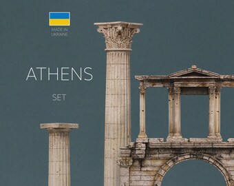 Architecture Athens set • Arch of Hadrian cork miniature • Сorinthian order • Doric order column •  Gifts for architects  • Greek decor