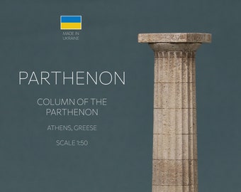 Architectural model of greek column • Parthenon Temple in Athens replica • Miniature architecture • Home library decor • Gift for architects
