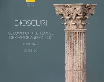 Architecture replica of Dioscuri Temple Column • Architectural gifts • Gift for collectors • Law office decor