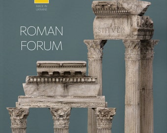 Historical replica Roman Forum Set • Antique architectural models • Ancient sculpture art objects • Gift for architect •Office library decor