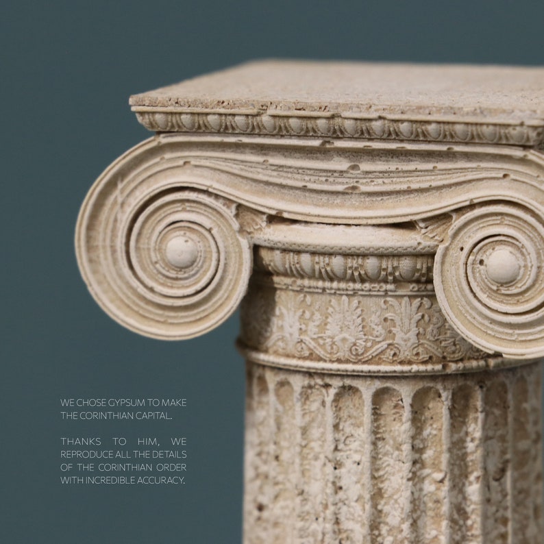 Architectural model of greek column, Temple of Erechtheion Ancient architecture Cork and gypsum Gift for collectors Handmade Home Decor Victor