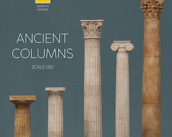Ancient columns set • Architecture model • Handmade Home Decor • Greek mythology • Ancient miniature
