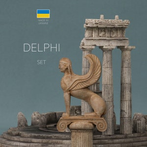 Museum replica of Ancient Sphinx Statue Sculpture • Greek Tholos temple, Delphi • Museum Replica • Art Sculpture • Historical replicas store