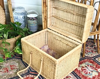 rattan toy chest