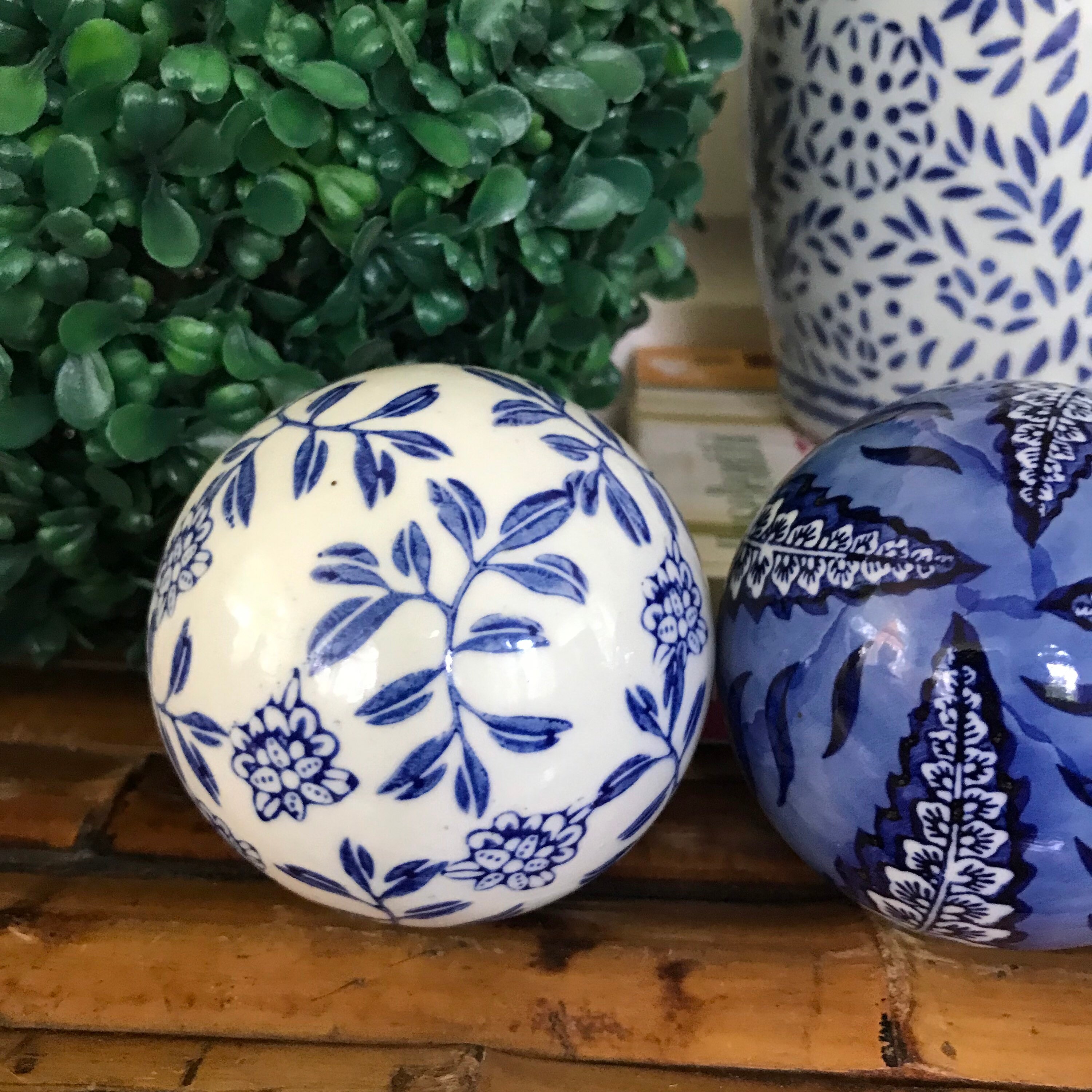 Blue and white Porcelain Carpet Balls set of 3 Decorative Etsy