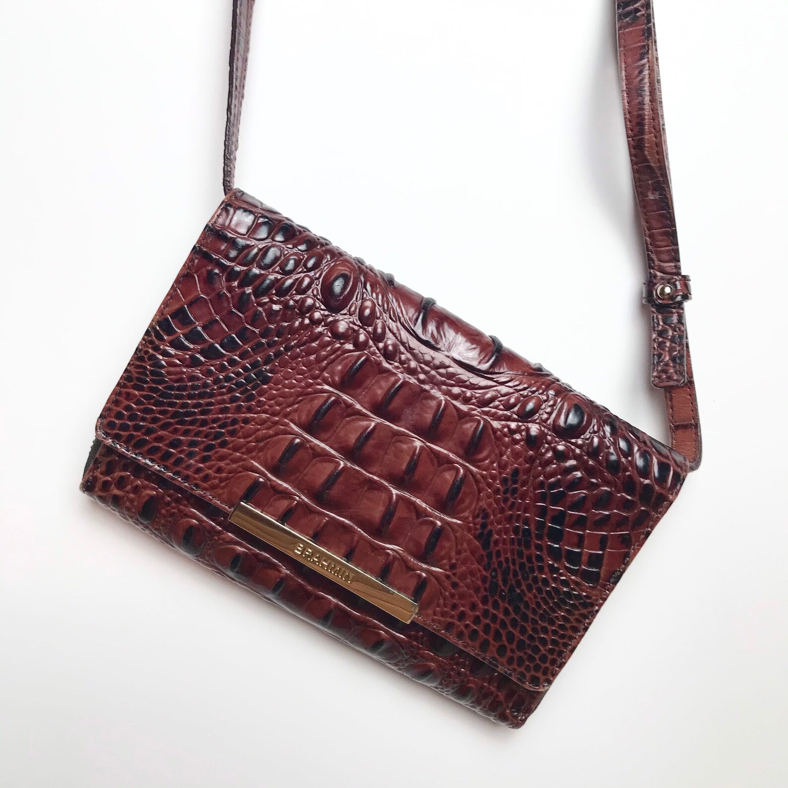 Brahmin Crossbody Purse / Wallet Clutch / Croc Embossed Etsy