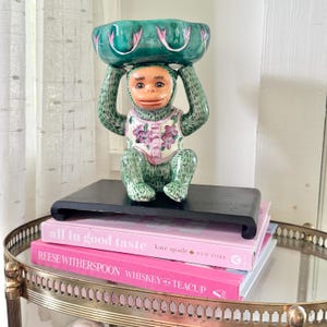 Vintage Asian wood Stand Vase Display | Chinoiserie Décor