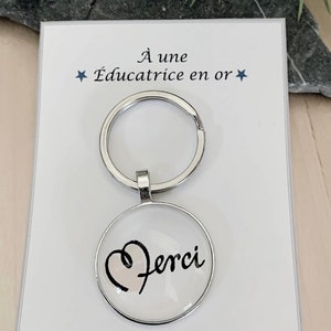 Educator keychain thank you educator gift in gold, thank you educator keychain, teacher gift, professor gift