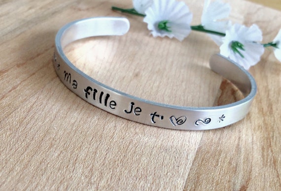 Bracelet Gravé Ma Fille Je T Aime Cadeau Danniversairecadeau Noël Cadeau De De Réussite Cadeau Dencouragement