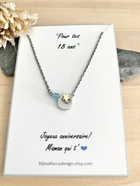 For Your 18th Birthday Moon and Star Necklace for 18th Birthday