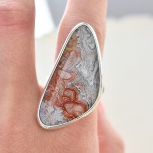 Laguna Lace Agate Sterling Silver Statement Ring