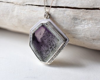 Sterling Silver and Lace Amethyst Pendant Necklace