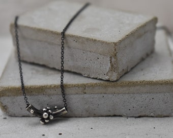 Dainty Granulated Silver Pendant - Minimalist Layering Necklace