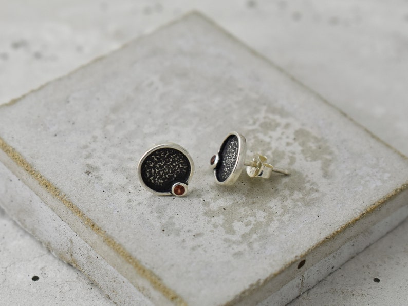 Personalized Birthstone Stud Earrings with Genuine Gemstones and Sterling Silver Custom Made to Order image 4