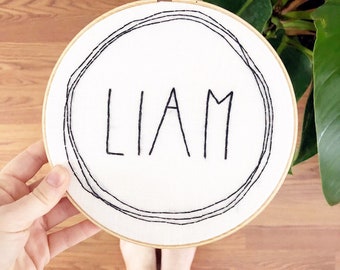 Custom Name Circle Embroidery Hoop