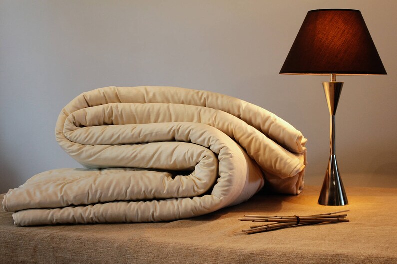 QUEEN COMFORTER Extra Warm Winter Wool Filled Eco Friendly Etsy