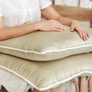 Handmade Organic Wool Batting Pillow image 8
