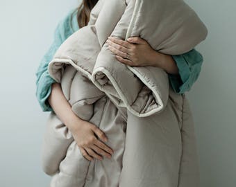 Organic Wool Comforter, Handmade Duvet Insert | US Duty Paid
