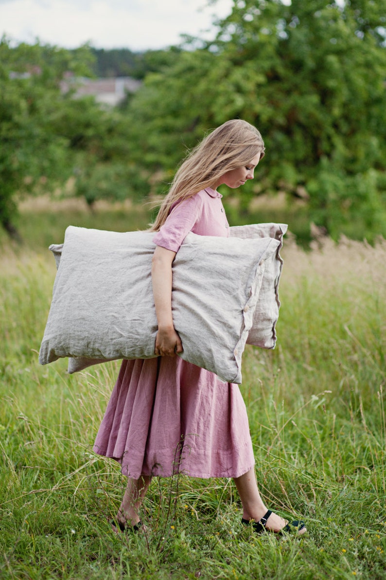 Linen Pillowcase. Softened Linen Pillow Case in Natural Light Etsy
