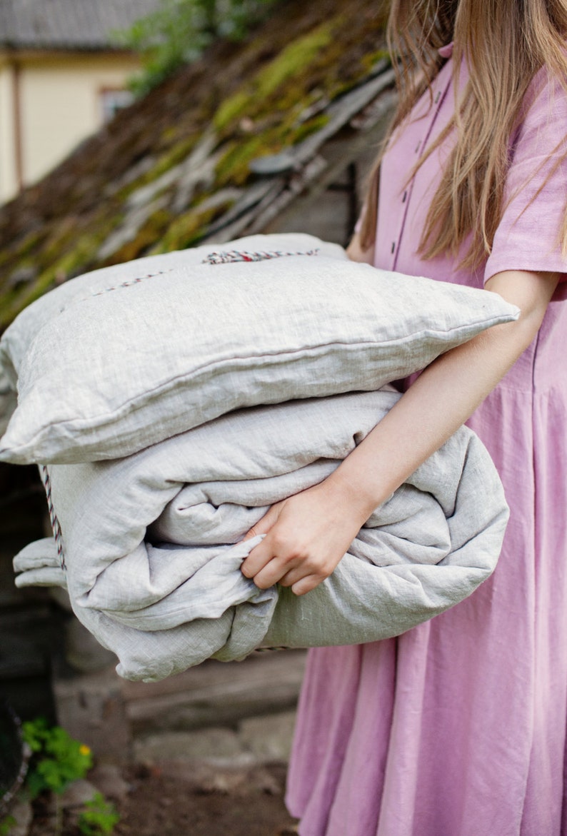 Linen duvet cover. Queen size. Natural washed softened linen Etsy