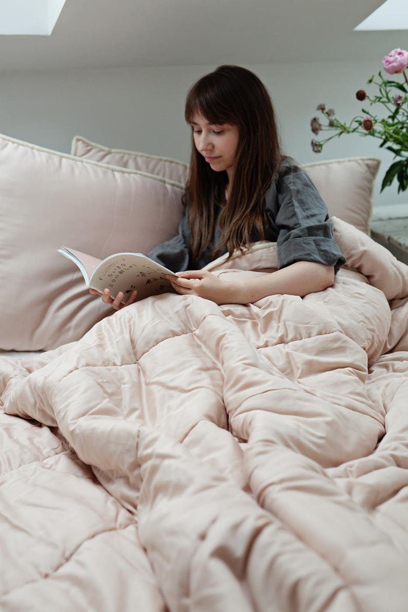 Duvet cover insert. Natural wool filled queen size comforter. Etsy