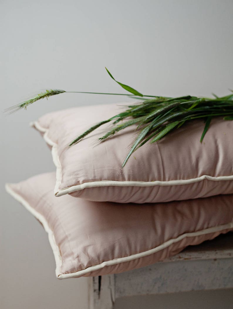 Organic Wool Pillows. Natural Wool Pillow With Pink Cotton Etsy