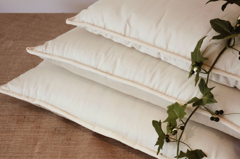 Handmade Organic Wool Batting Pillow image 7