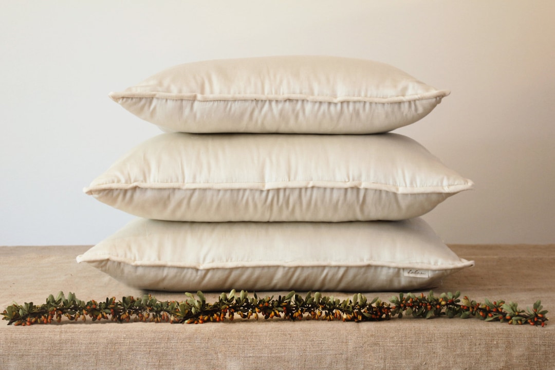 KING PILLOW, Organic Wool Filled Pillow, Natural, Handmade, Ecofriendly