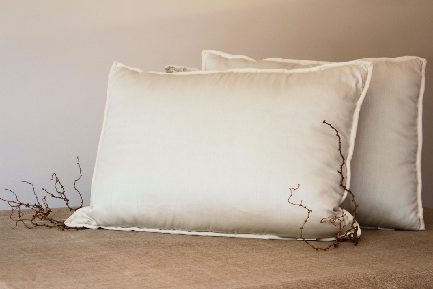 Wool pillow King size. Organic wool filled with a foam core. Etsy