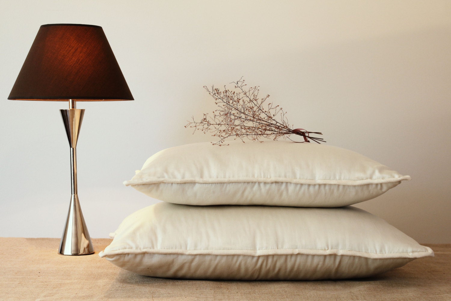 QUEEN PILLOW organic wool filled pillow with foam core Etsy