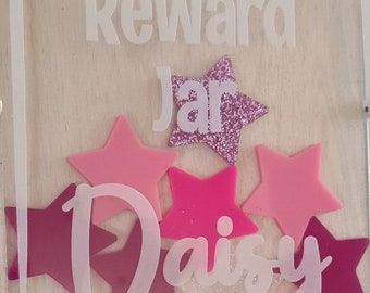 Personalised Reward Flat Jar | Reward Flat Jar with Stars