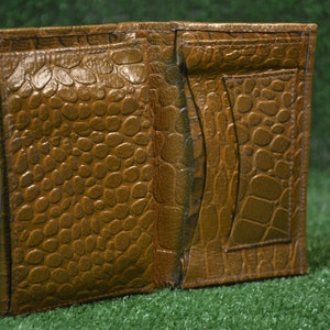Brieftasche Krokodil Leder - Vintage braun Brieftasche - Kunstleder - Männer Brieftasche - elegante Leder Brieftasche