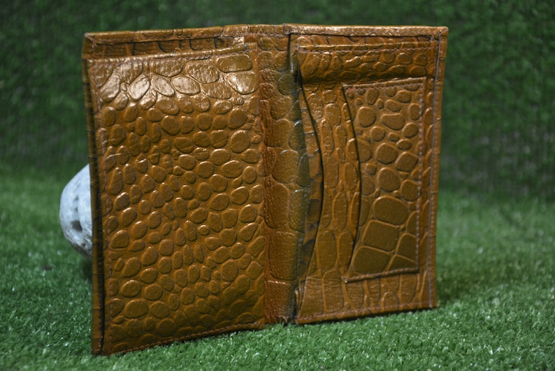 Artificial leather Wallet crocodile leather Elegant leather wallet Men wallet Vintage brown wallet