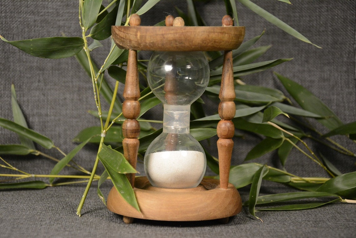 Vintage Wooden Hourglass Egg Timer 3 Minutes Handmade Etsy