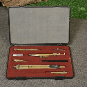Professional Drafting tools - Drawing instruments - Drafting Set - Original Richter, Vintage DDR