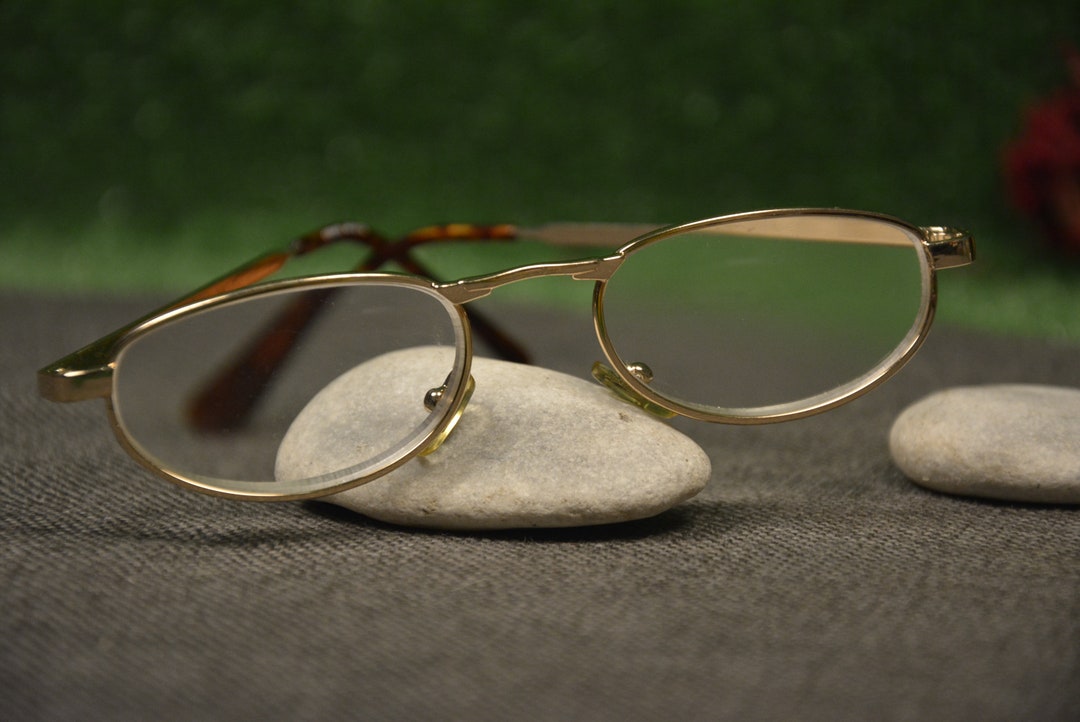 Metal Eyeglass Frames Vintage Eyeglass Frames Gold Color Etsy