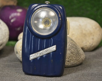 Blue signal lantern - Used pocket flashlight - Factory flashlight - Vintage blue lantern - Camping pocket lantern - 1970's
