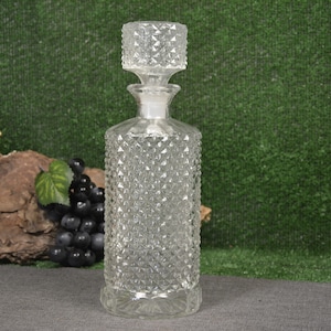 Glaskaraffe - Vintage Schnapsflasche - Glasdekanter - Vintage Glasflasche - Runde Dekanter - Vintage Glaskaraffe - Geschenkidee